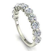 Demi-alliance 11 diamants naturels ronds 1.30 carat or blanc Martina